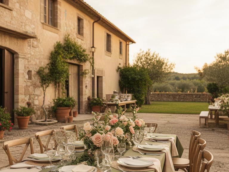 Allestimento per matrimonio intimo nel cortile di un agriturismo della provincia di Caserta